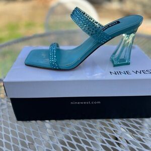 Nine West Turquoise Embellished Heels